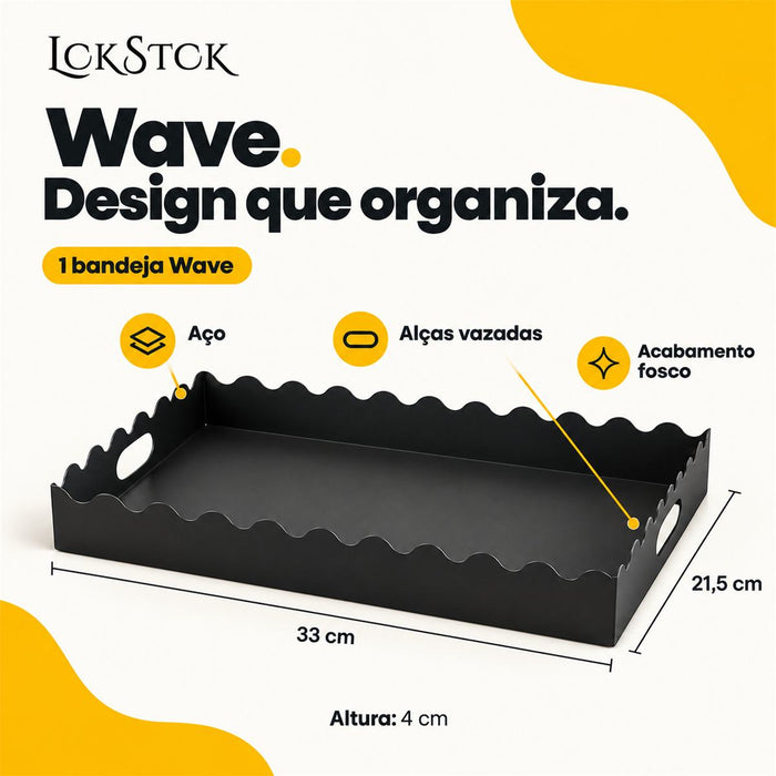 Kit 2 Bandejas Wave Lockstock — Preto + Amarelo
