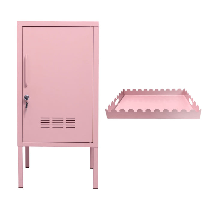 Kit LockStock Armário Rosa + Bandeja Rosa, fundo branco