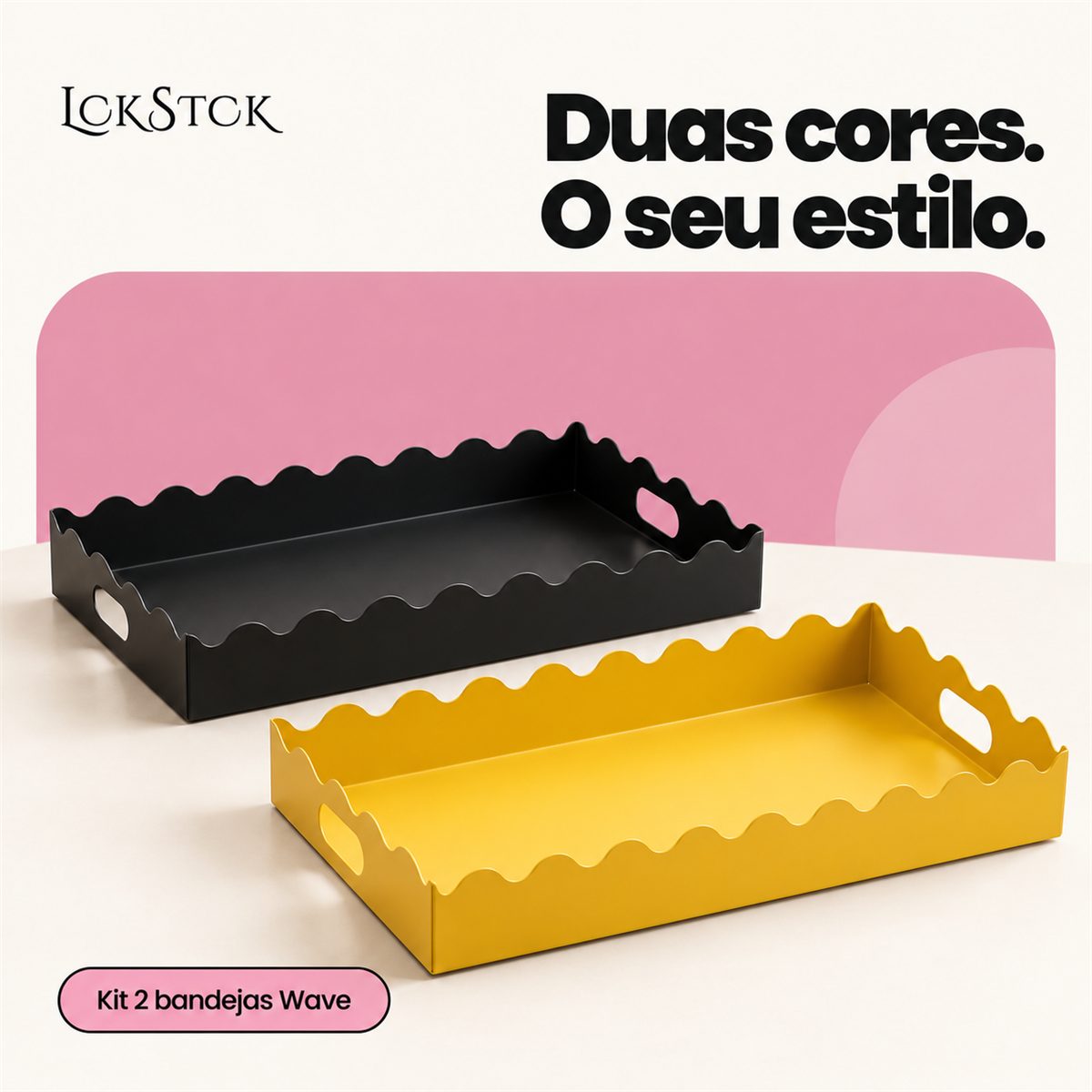 Kit 2 Bandejas Wave Lockstock — Preto + Amarelo