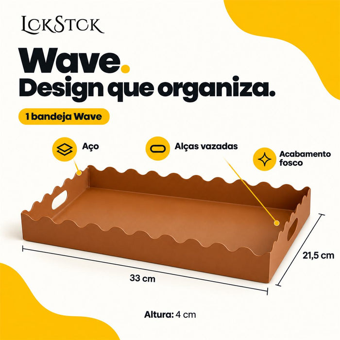 Kit 2 Bandejas Wave Lockstock — Cappuccino + Laranja
