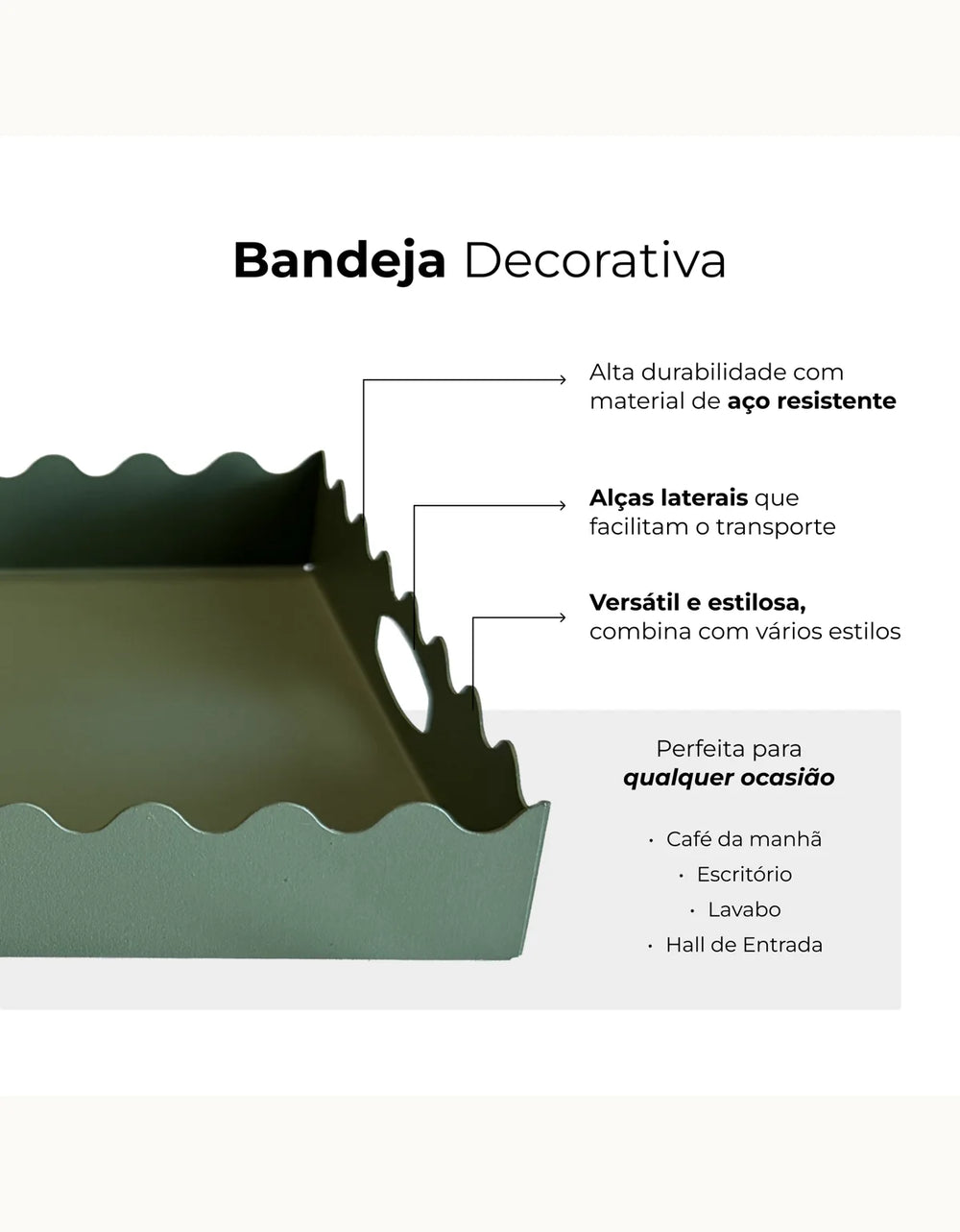 bandeja verde-escuro info