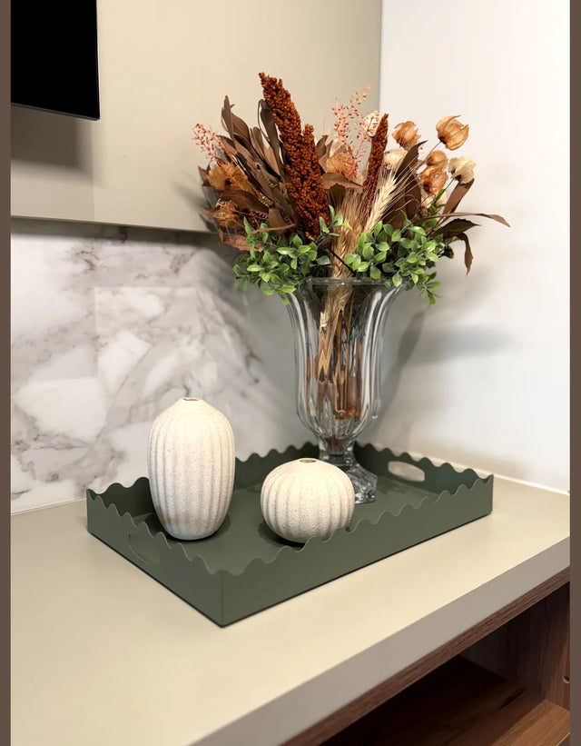 Bandeja Verde Escuro LockStock para Decoração Natural