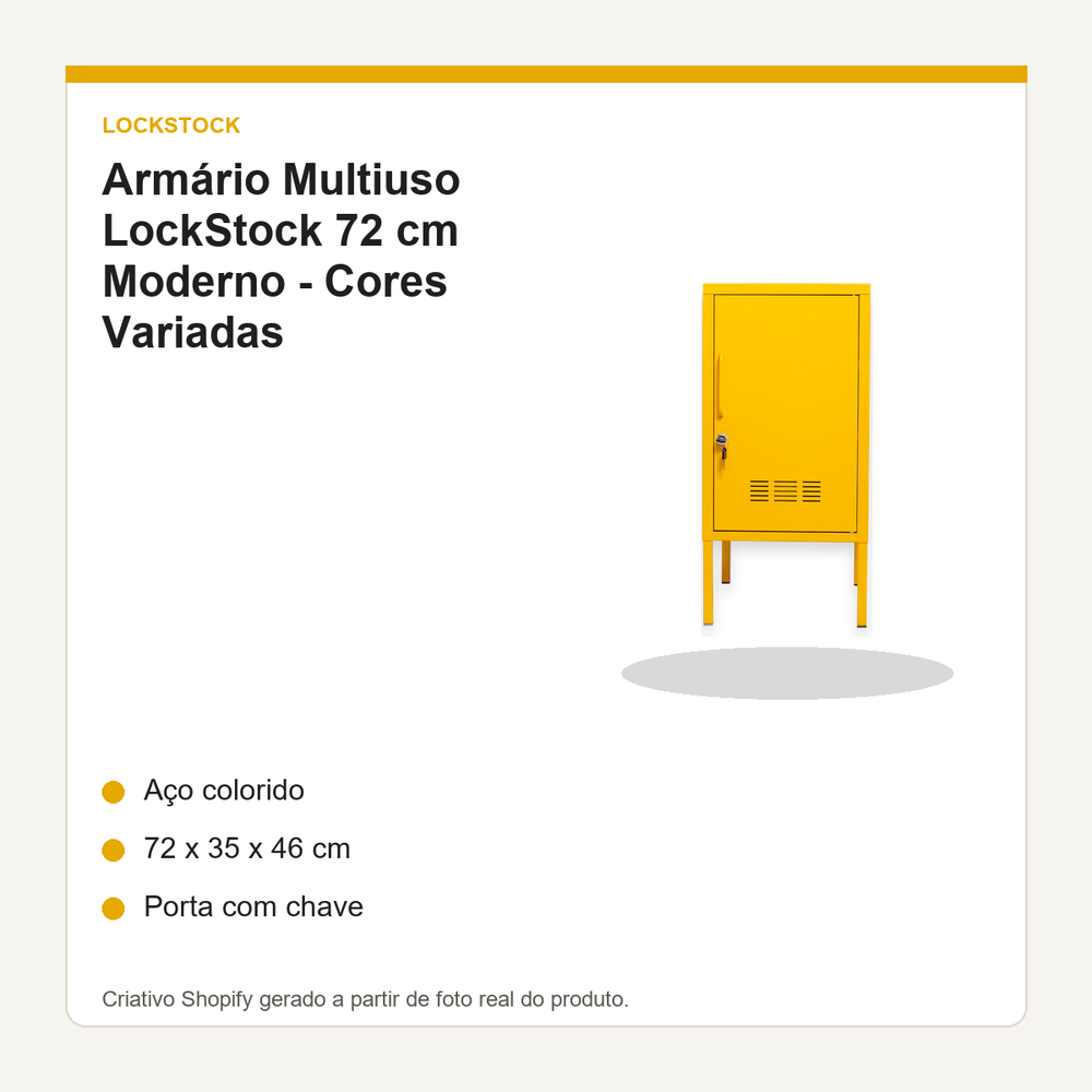 Armário multiuso em aço LockStock 72 cm cores variadas com chave - imagem 8