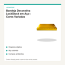 Bandeja decorativa de aço LockStock cores variadas em fundo branco - imagem 14