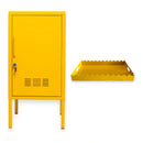 Kit armario de aco Amarelo com bandeja LockStock em fundo branco