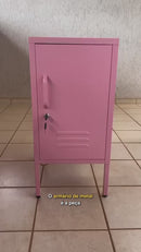 Armário De Aço Metal Decorativo Multiuso Rosa  C/ Chave