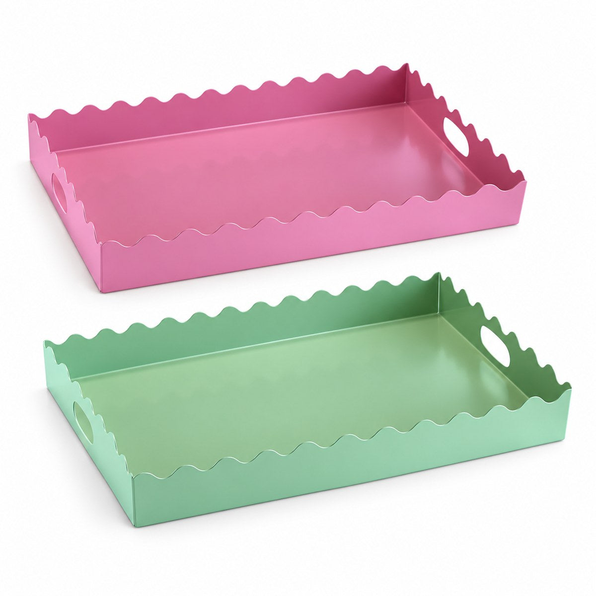 Kit 2 Bandejas Wave Lockstock — Rosa + Verde Claro